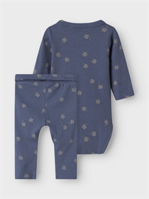 NAME IT Langærmet Body/Leggings Sæt Noellus Vintage Indigo